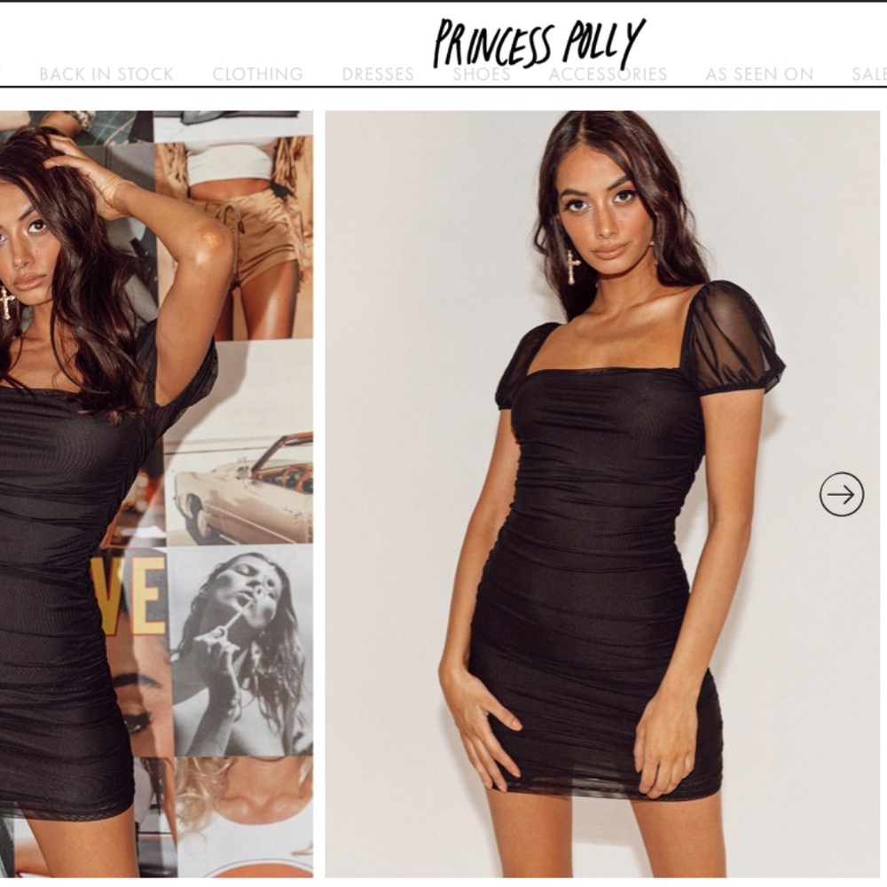 PRINCESS POLLY BLACK MINI DRESS